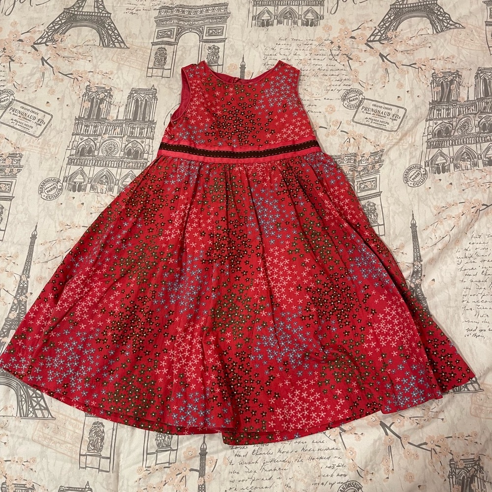 Baby Gap Fall 2008 red floral dress size 4T
